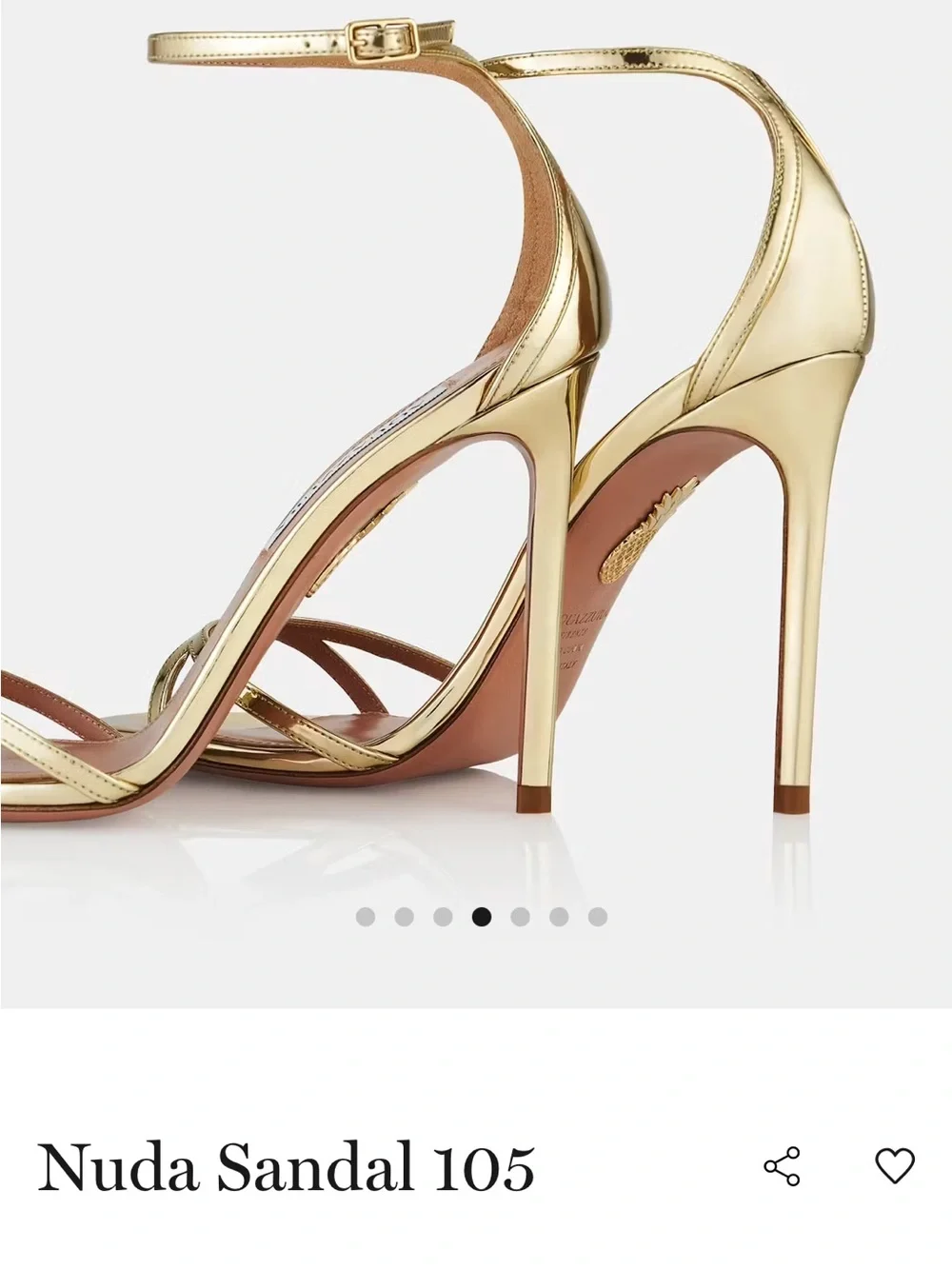 Aquazzura Gold Metallic Ankle-Strap Stiletto Sandal